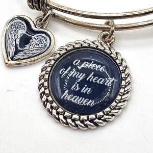 " A Piece of My Heart is In Heaven" adjustable Charm Bracelet 2.75in dia